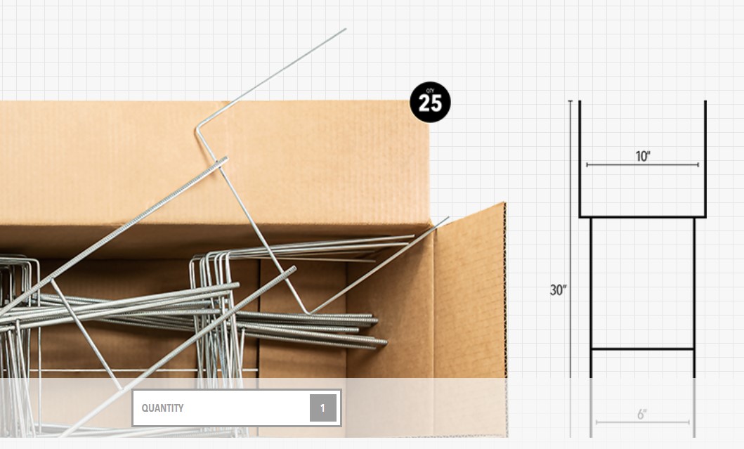 Heavy Duty Step Stakes Wire sign holder for use with 4mm & 10mm corrugated plastic signs.