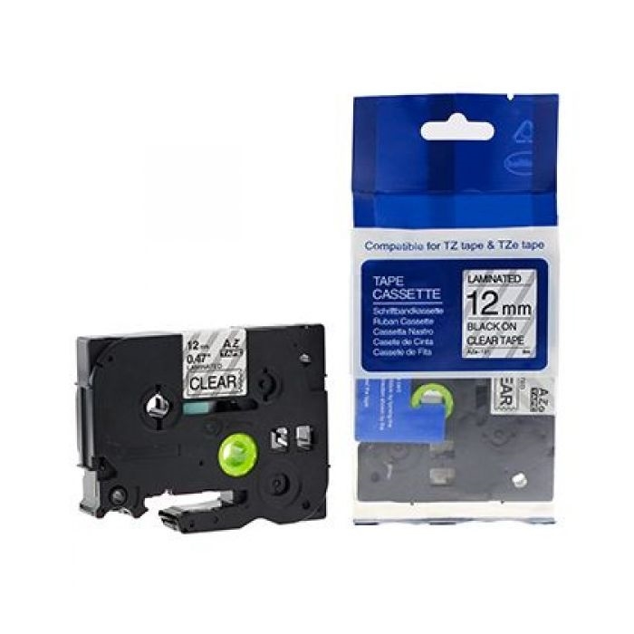 TZ131-Brother TZ-131 ruban Noir sur transparent 12mm compatible