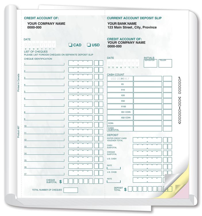 Bordereaux de dépôt