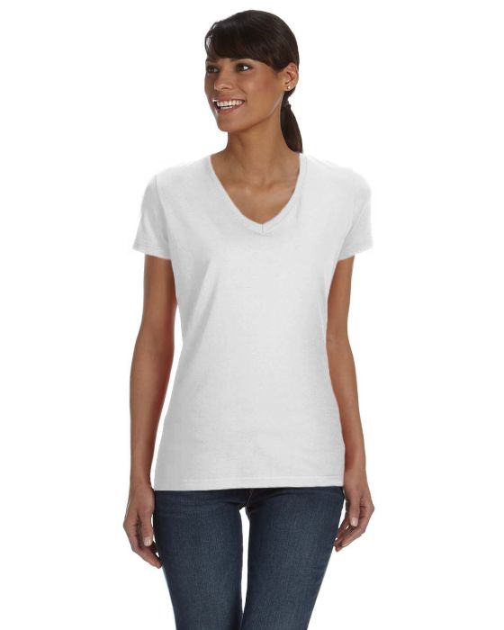 Fruit of the Loom Ladies' 8.3 oz./lin. yd. HD Cotton V-Neck T-Shirt | L39VR