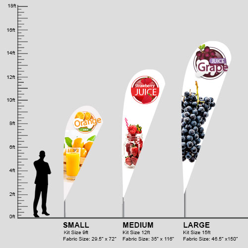 Beachflag - Modèle teardrop drapeaux