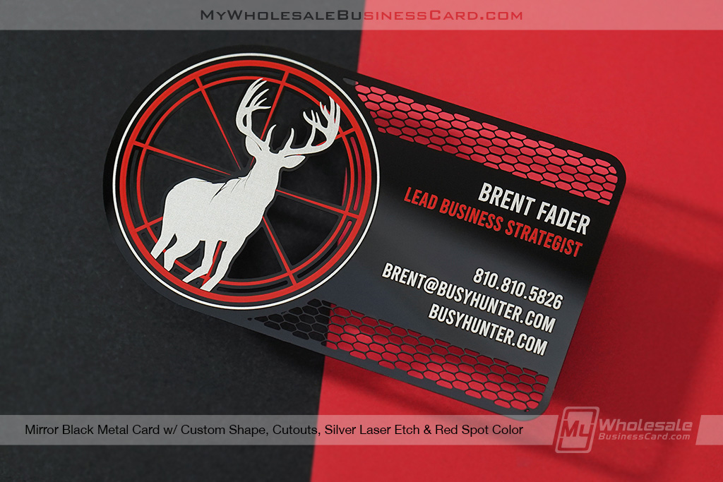 Mirror Black Metal Business Cards