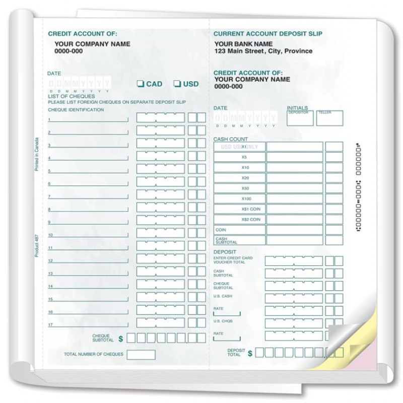 Bordereaux de dépôt