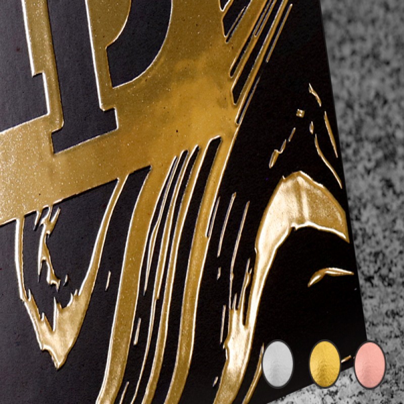 Cartes postales métallisées en relief