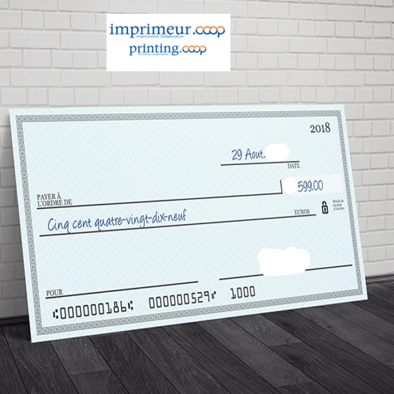 Chèque géant personnalisé