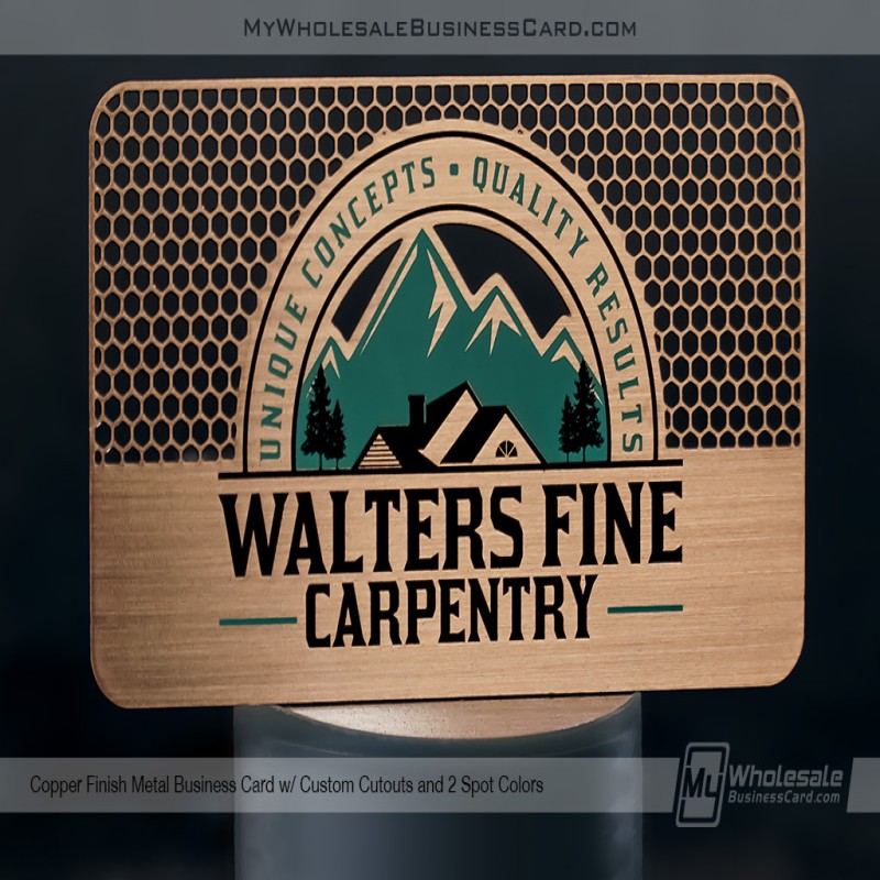 Copper Finish Metal Business Cards
